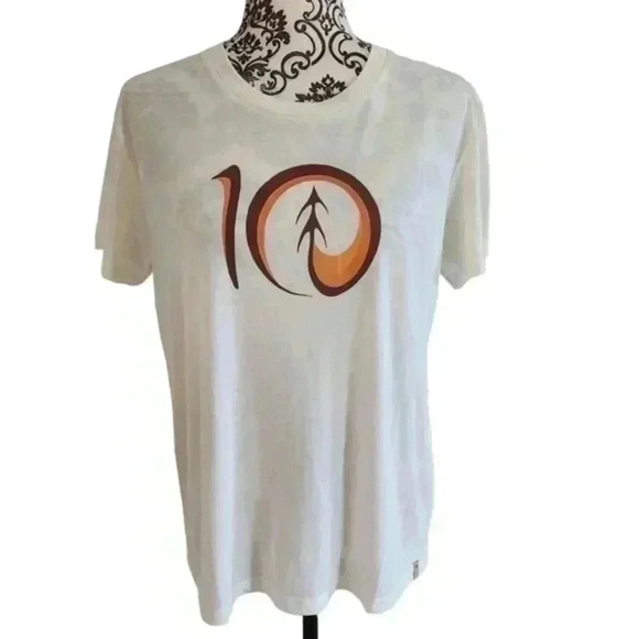 Tentree T-Shirt Artist Series Logo New With Tags Cloud White Amber Glow Women  M - Picture 2 of 16